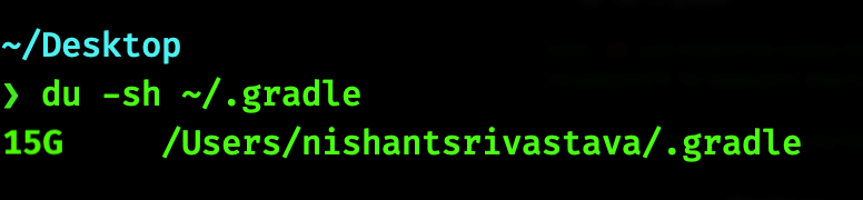 Size of .gradle dir