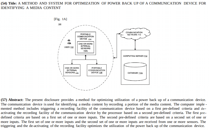 A method and system for optimization of power back up of a communication device for identifying a media content.